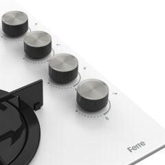 FERRE  CS206 Beyaz Ankastre Cam Ocak 60 CM